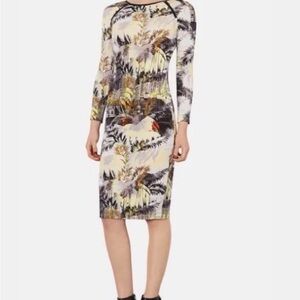 Topshop Artistic Long Sleeve Dress